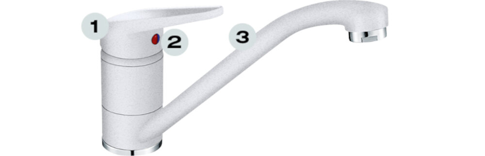 Bateria FRANKE Princess II 115.0470.658 Biały polarny Trwała głowica ceramiczna Funkcjonalny mieszacz kolor kolorystyka