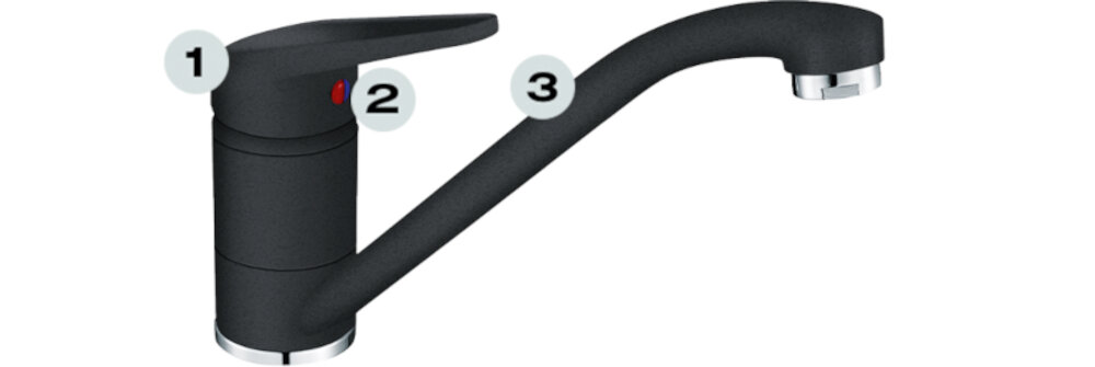 Bateria FRANKE Princess II 115.0470.661 Onyx Trwała głowica ceramiczna Funkcjonalny mieszacz kolor kolorystyka