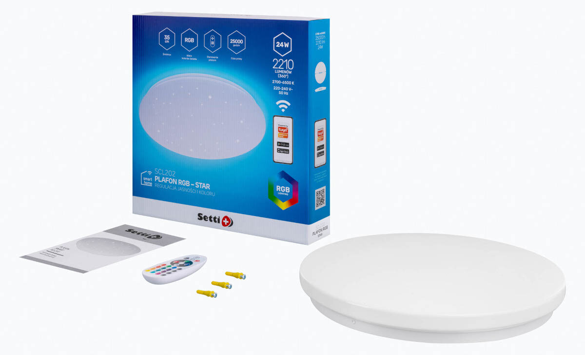 Plafon SETTI+ SCL202 Wi-Fi zawartosc opakowania