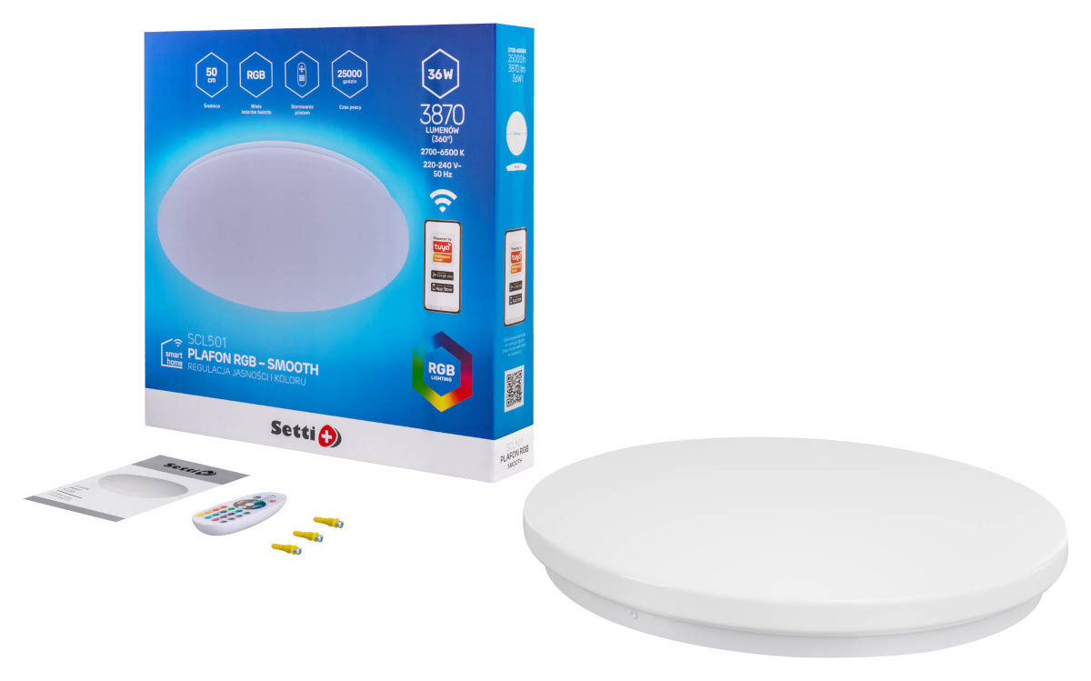 Plafon SETTI+ SCL501 Wi-Fi zawartosc opakowania