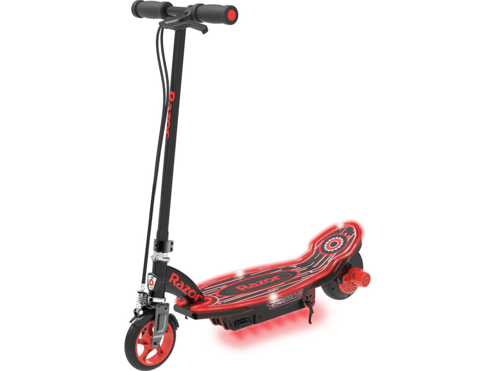 Hulajnoga elektryczna RAZOR Power Core E90 Glow Czarno-czerwony solidna konstrukcja ramy ze stali trwałość niema niezniszczalność