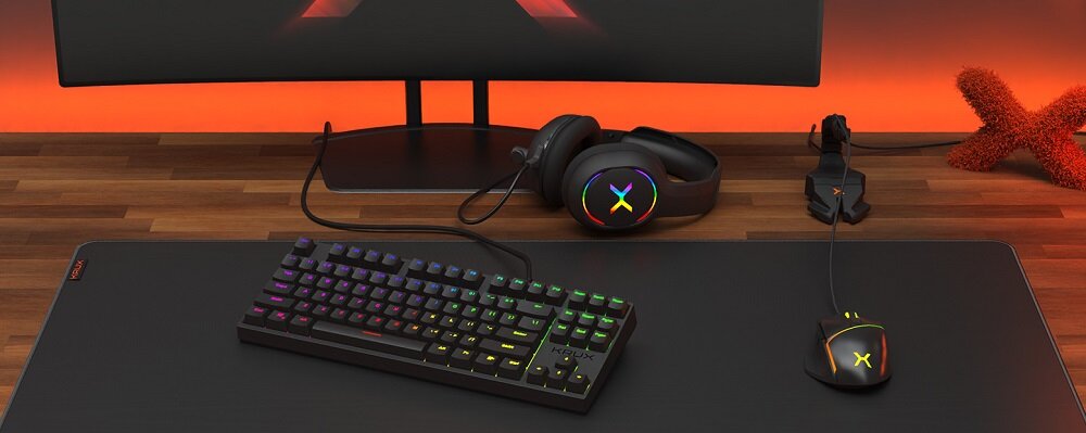 Klawiatura KRUX Atax Pro RGB Gateron Blue - estetyczne podsietlenie odtwarzanie określonych sekwencji