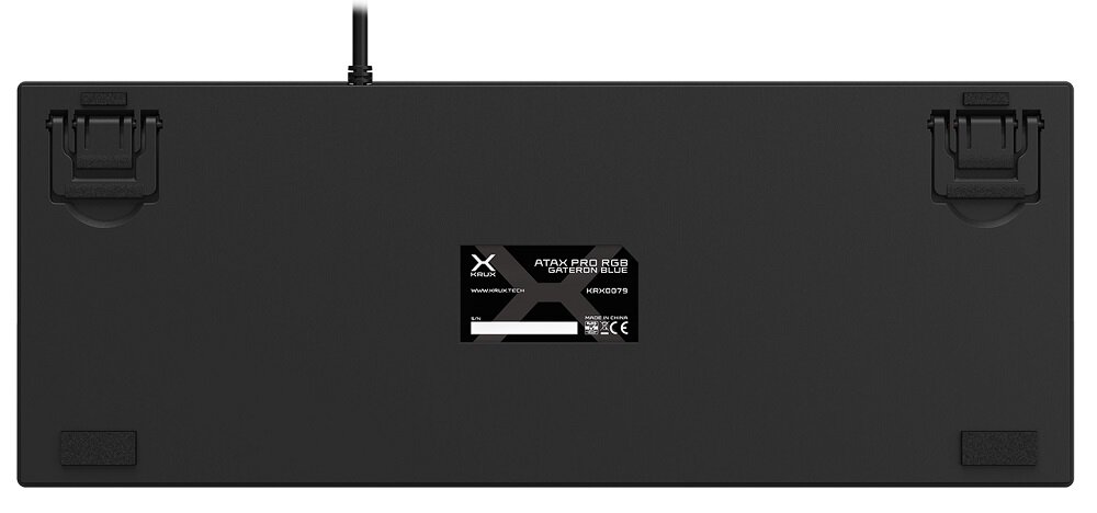 Klawiatura KRUX Atax Pro RGB Gateron Blue - antypoślizgowa guma na spodzie nie przemieszcza się
