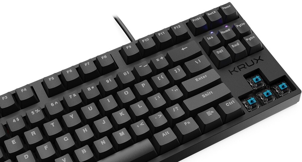 Klawiatura KRUX Atax Pro RGB Gateron Blue - przełącznik Gateron Blue Blue krótki czas reakcji