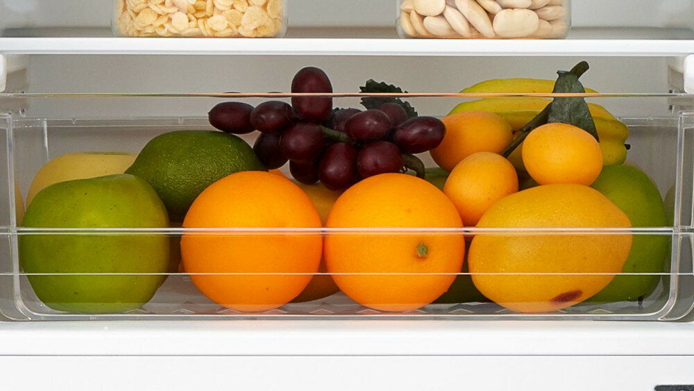 Lodówka MIDEA MDRB369FGF01 Biała szuflada na owoce i warzywa