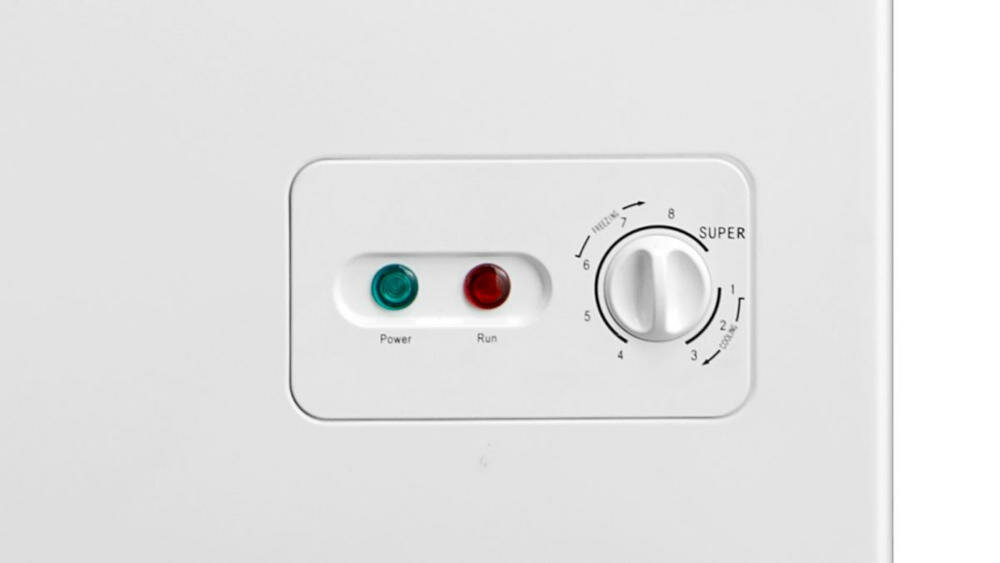 MIDEA-MDRC279FZF01D zamrażarka skrzyniowa temperatura ustawienia komora pokrętło termostat sterowanie