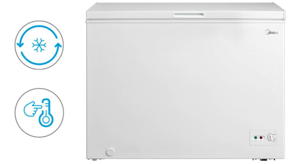 MIDEA-MDRC279FZF01D zamrażarka skrzyniowa tryb konwersji pokrętło termostat chłodziarka