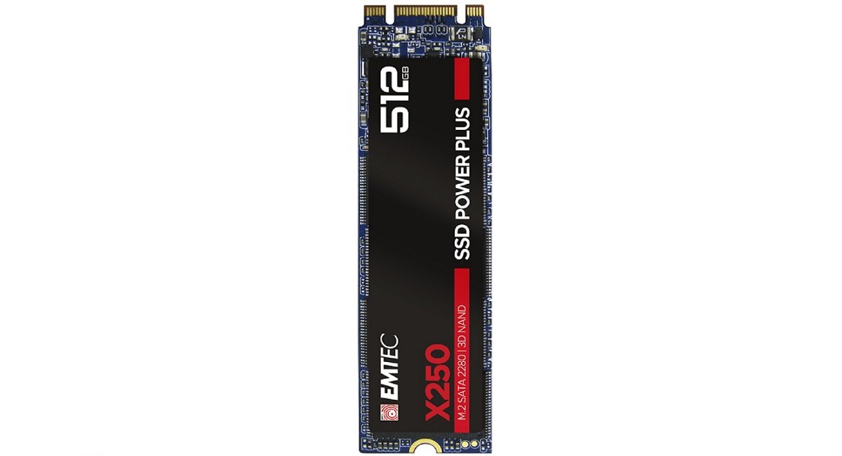 Dysk EMTEC X250 Power Plus Funkcjonalny i przede wszystkim szybki sprzęt, dzięki któremu praca komputera wejdzie na zupełnie nowy poziom Idealny komponent dla osób, które chcą się przesiąść z typowego HDD na SDD