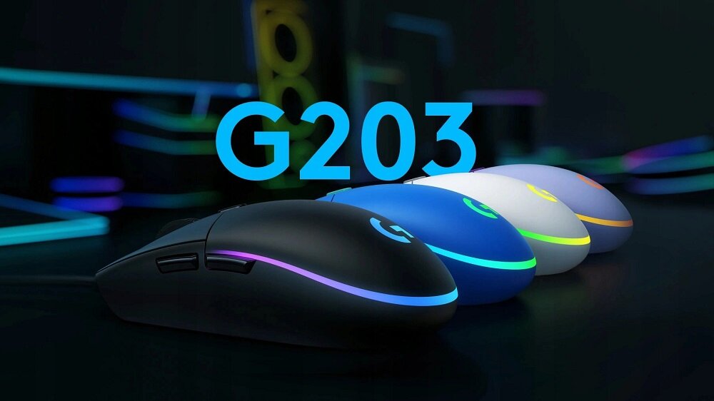 Mysz LOGITECH G203 - Kolorowa fala Lightsync RGB