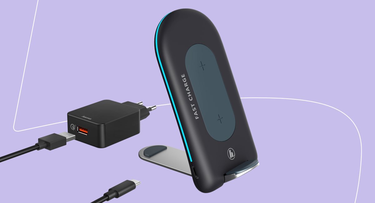 zdjęcie ładowarki indukcyjnej QI-FC 15S 15WUSB-C + ŁADOWARKA QC 3.0