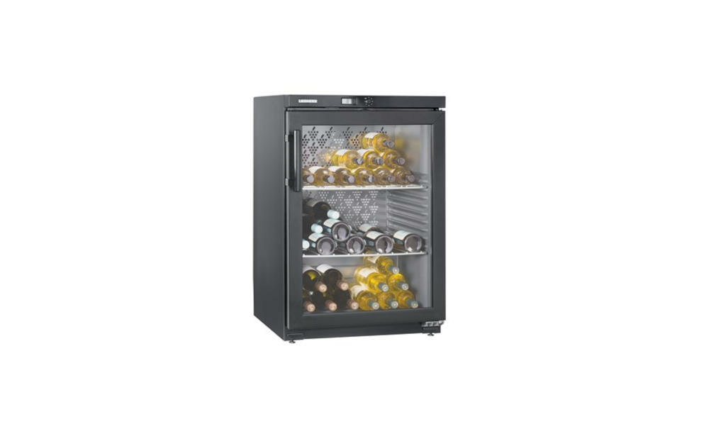 LIEBHERR-WKB-1802 oświetlenie kolekcja wino metalowy uchwyt przyciemniane szkło filtr
