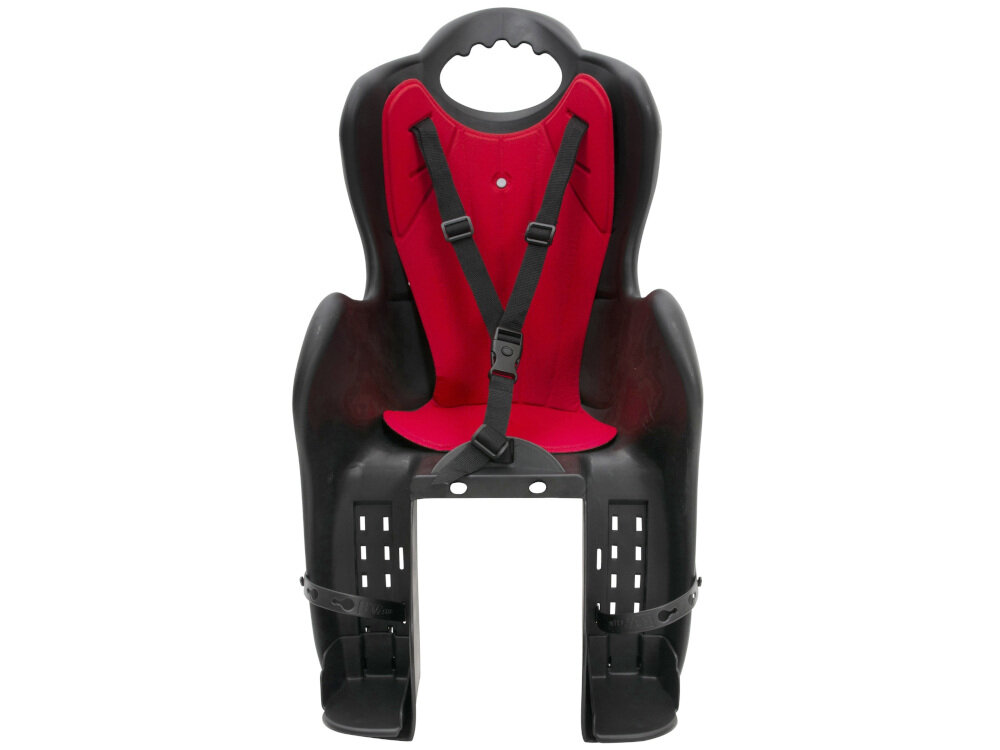 Fotelik rowerowy ELIBAS Czarno-czerwony z wysokiej jakości tworzywa sztucznego łatwe w konserwacji niska waga 2 kg