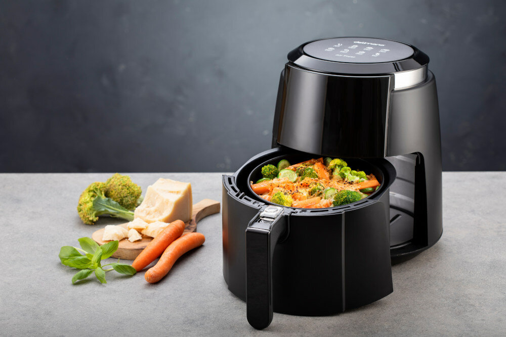 Frytkownica beztluszczowa DELIMANO Air Fryer Deluxe Noir 110069919 60-minutowy timer nieprzywierajaca powloka latwe czyszczenie