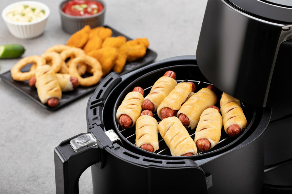 Frytkownica beztluszczowa DELIMANO Air Fryer Deluxe Noir 110069919 mozliwosci uzytkowanie