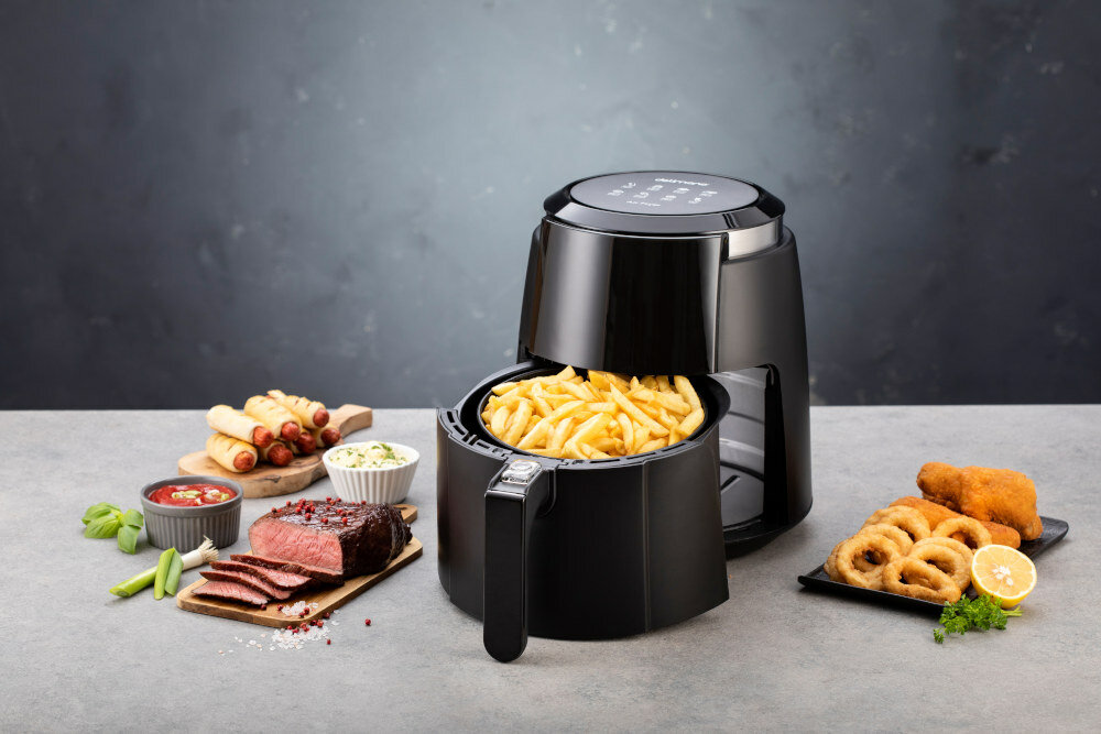 Frytkownica beztluszczowa DELIMANO Air Fryer Deluxe Noir 110069919 zdrowo bez tluszczu cyrkulacja goracego powietrza