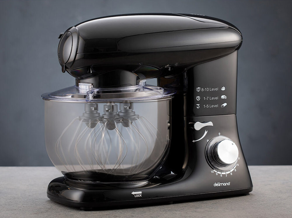 Robot kuchenny planetarny DELIMANO 110068244 Deluxe Noir 1500W stylowy wyglad design kolor kolorystyka wykonanie