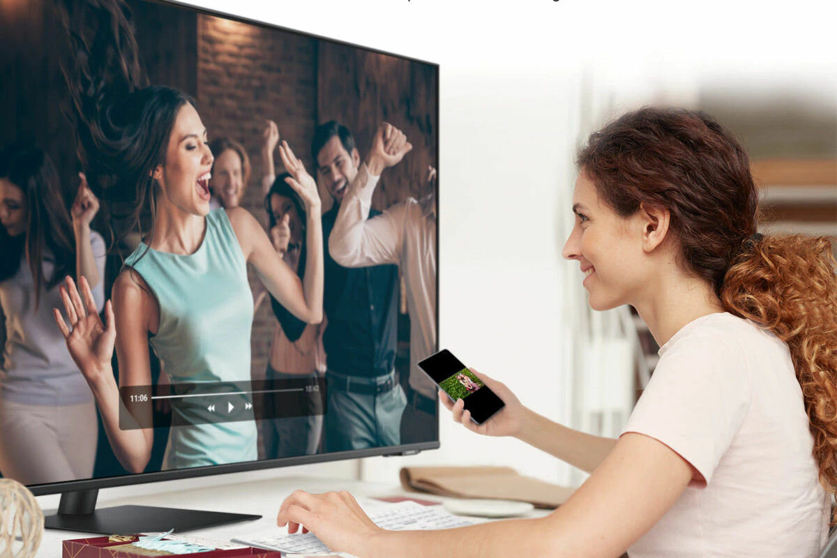 Monitor SAMSUNG Smart LS43AM700UU screen mirroring dex tap view