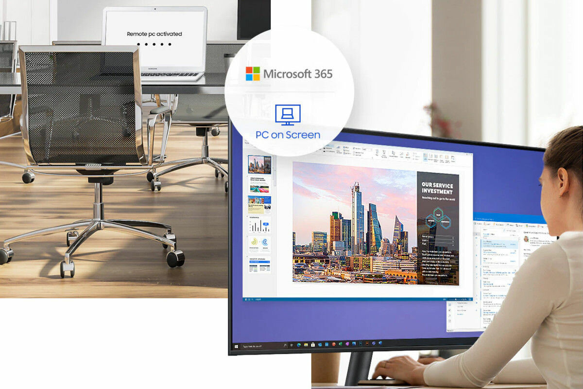 Monitor SAMSUNG Smart LS43AM700UU Microsoft Office 365 chmura remote access