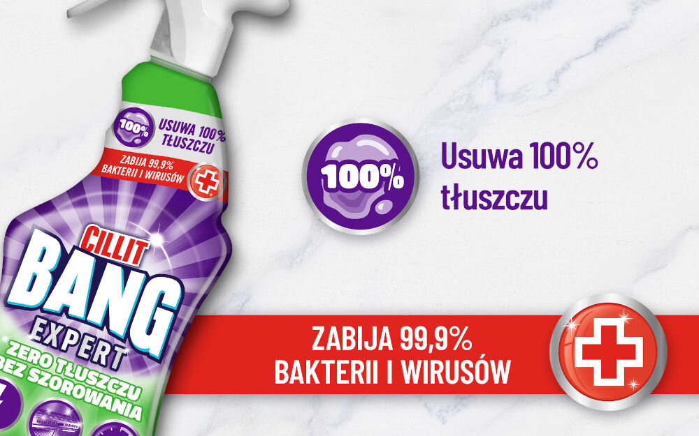 Płyn do czyszczenia kuchni CILLIT BANG Degreaser Without Scrubbing 750 ml usuwa tłuszcz