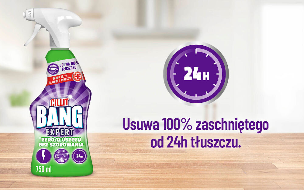 Płyn do czyszczenia kuchni CILLIT BANG Degreaser Without Scrubbing 750 ml zaschnięty tłuszcz