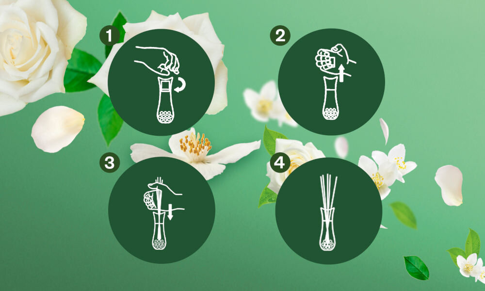 Patyczki zapachowe AIR WICK Białe Kwiaty 25 ml sposób użycia