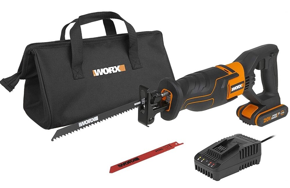 Piła szablasta WORX WX500 Wygodne przechowywanie torba wyposażenie