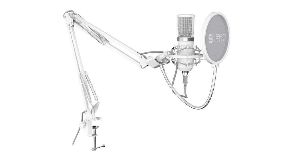 MIKROFON SPC GEAR SM950 STREAMING ONYX WHITE USB SPG106 dźwięk
