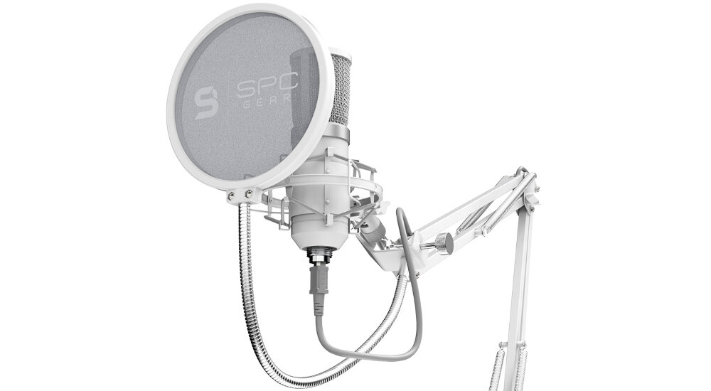 MIKROFON SPC GEAR SM950 STREAMING ONYX WHITE USB SPG106 zakłócenia kabel długość