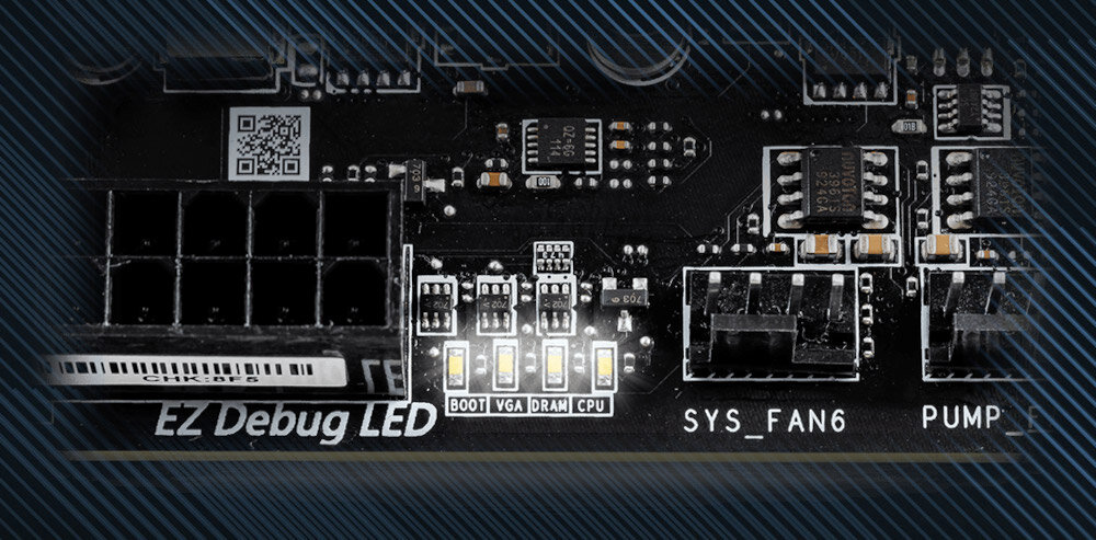 Płyta główna MSI B560M Pro-E diody problemy EZ Debug diagnozowanie