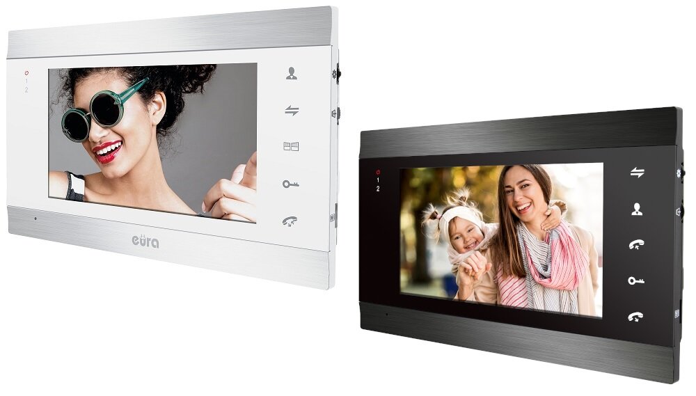 Monitor do wideodomofonu EURA EURA VDA-01C5W rozszerzenie działania na maksymalnie 5 dodatkowych monitorów