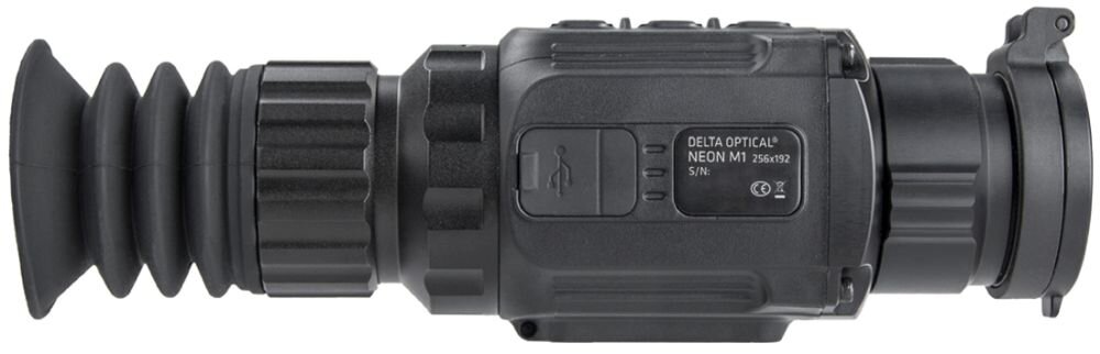 Termowizor DELTA OPTICAL Neon M1 obraz rozdzielczość kolory detekcja zasięg zasilanie waga wymiary akumulator bateria ładowanie zasilanie łączność obudowa odporność ekran wyświetlanie pamięć nagrywanie zdjęcia obiektyw pojemność termowizja poczerwień