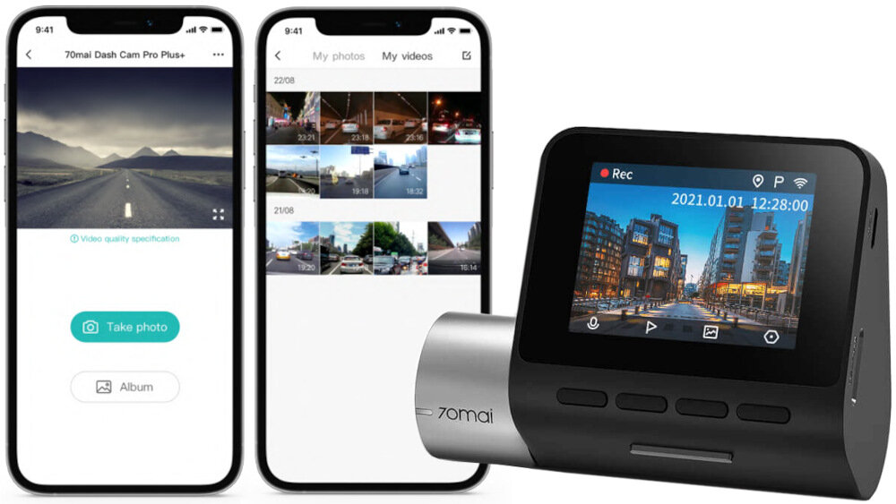Wideorejestrator 70mai Dash Cam A500s Cam Pro Plus+  - aplikacja