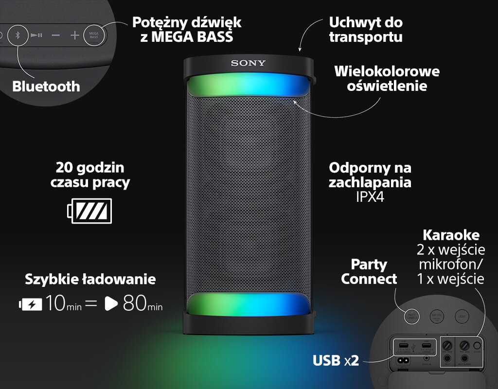 POWER AUDIO SONY SRS XP500 BT
