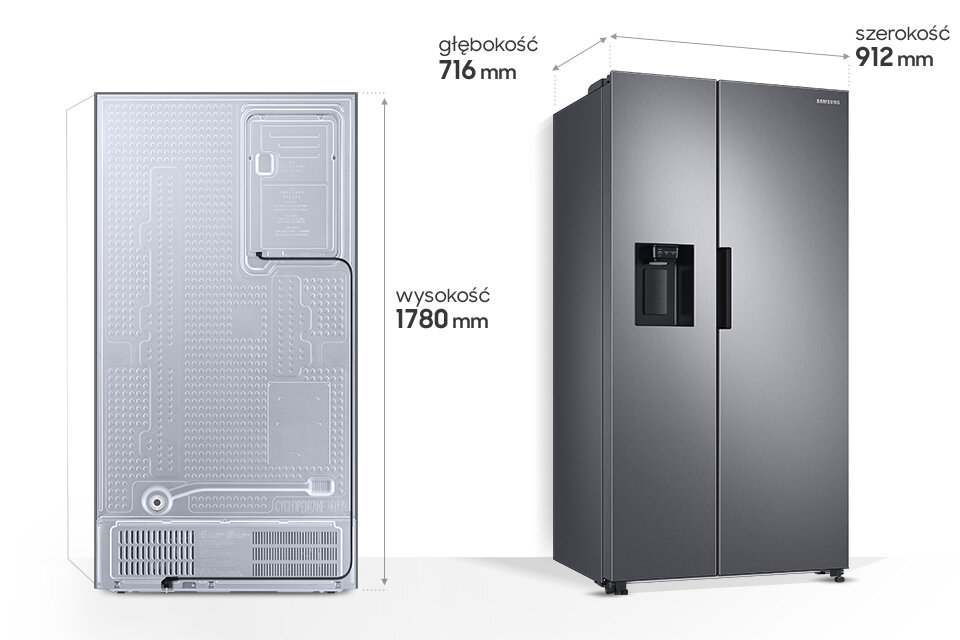 grafika z opisem rozmiarów urządzenia grafika z opisem rozmiarów urządzenia
