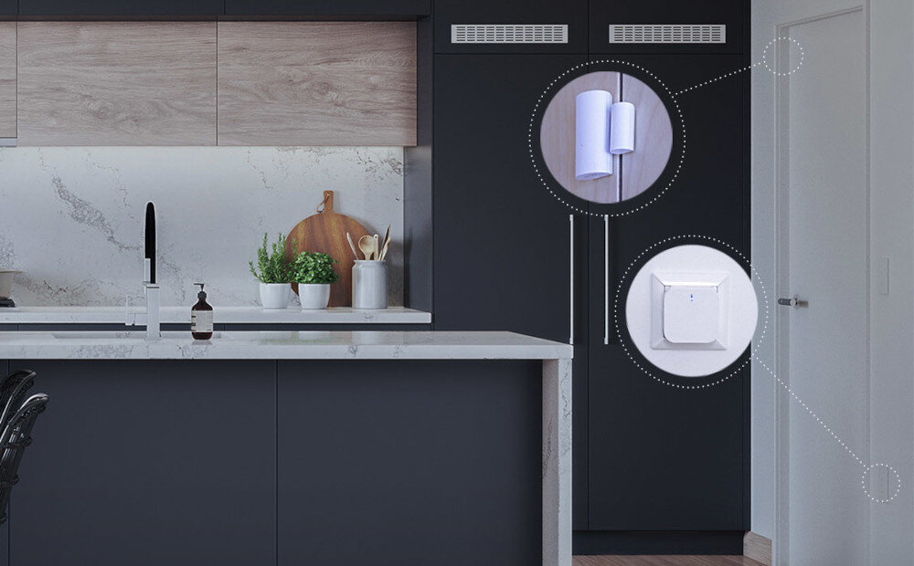 Czujnik otwarcia drzwi i okien NOUS E3 ZigBee łączność zasięg sieć komunikacja protokół