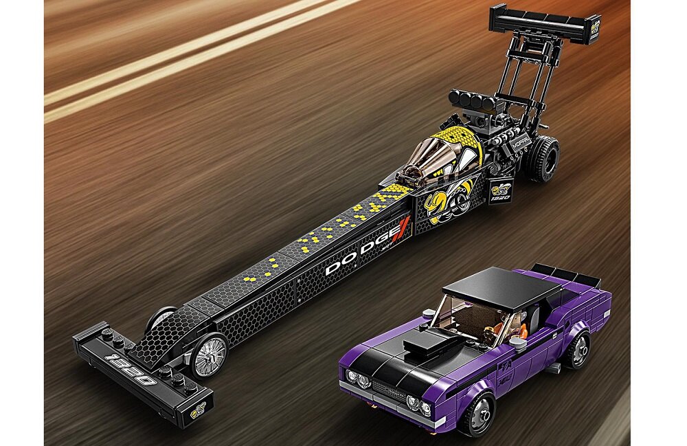LEGO Speed Champions Mopar Dodge SRT Top Fuel Dragster i 1970 Dodge Challenger T A 76904 Poczuj emocje dnia wyścigu