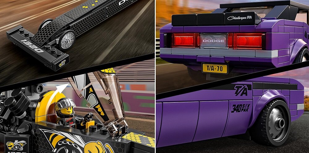 LEGO Speed Champions Mopar Dodge SRT Top Fuel Dragster i 1970 Dodge Challenger T A 76904 Klasyka motoryzacji w Twoim domu