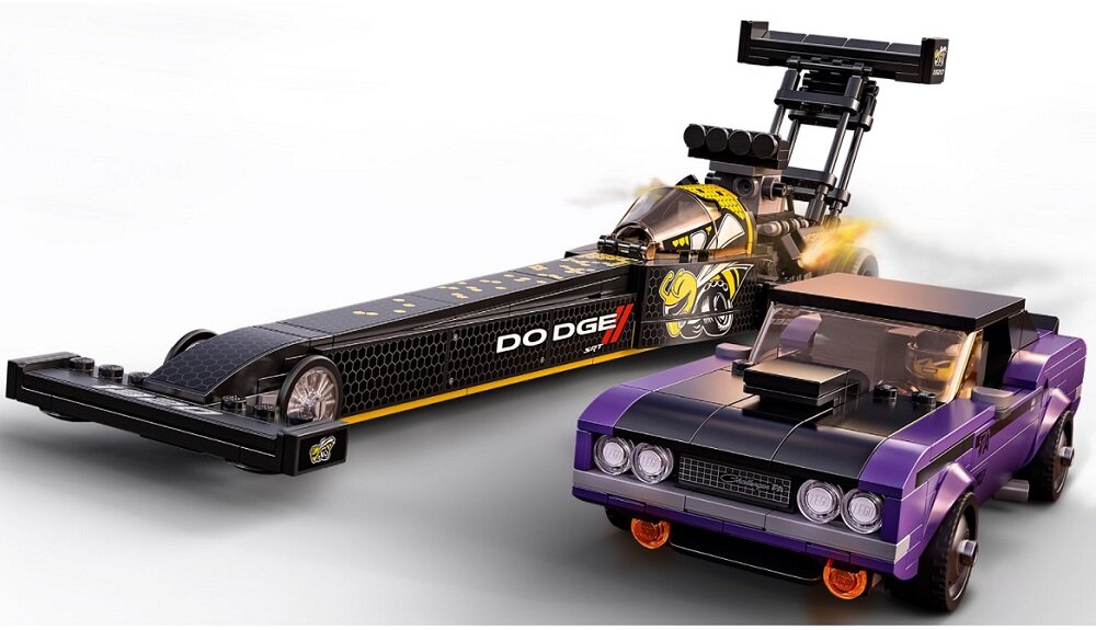 LEGO Speed Champions Mopar Dodge SRT Top Fuel Dragster i 1970 Dodge Challenger T A 76904 Dla każdego