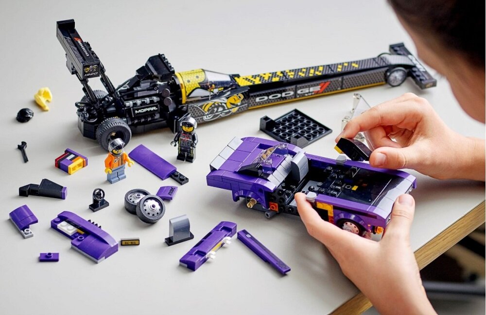 LEGO Speed Champions Mopar Dodge SRT Top Fuel Dragster i 1970 Dodge Challenger T A 76904 Wysoka jakość i bezpieczeństwo