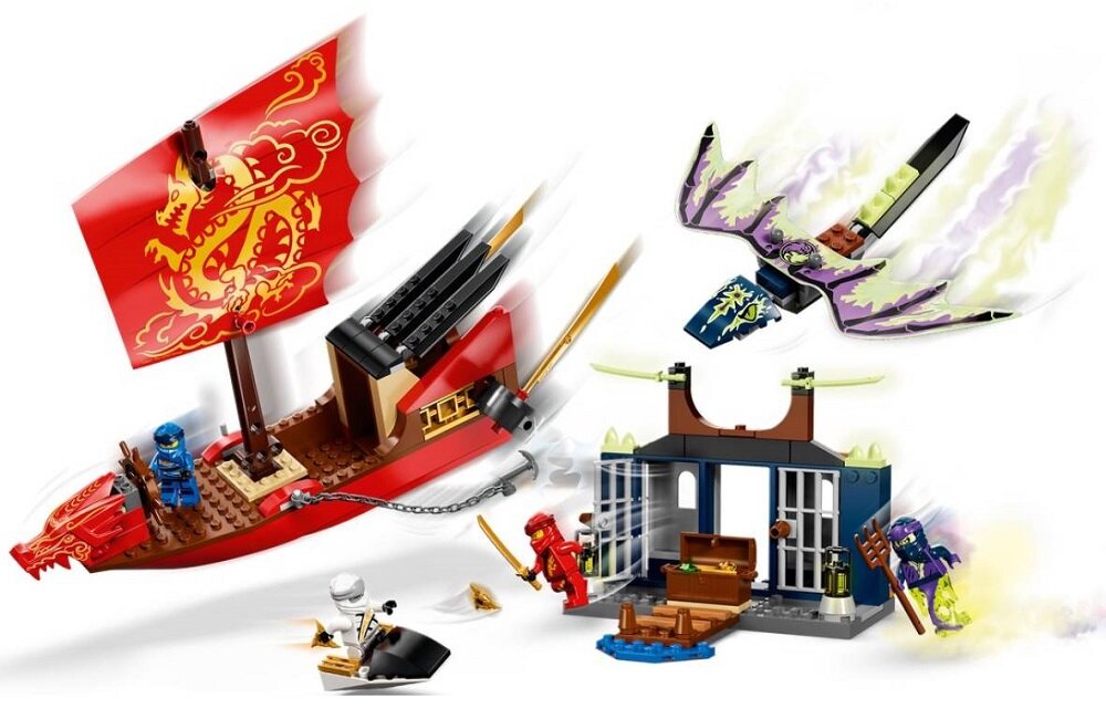 Klocki LEGO Ninjago Ostatni lot Perły Przeznaczenia 71749 Kreatywna zabawa na długie godziny Zabawa dla całej rodziny