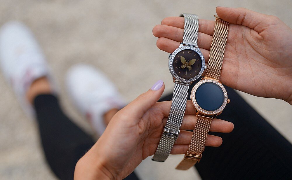 Smartwatch GARETT Women Victoria    ekran bateria pasek wykonanie odporność funkcje monitoring pomiar aplikacja łączność odbieranie dzwonienie 