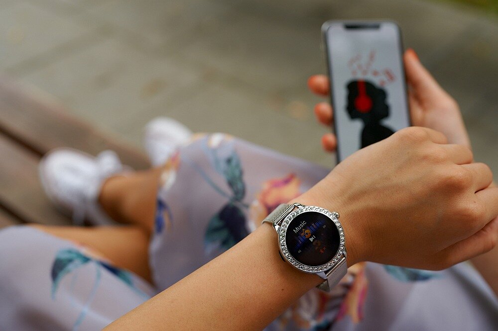 Smartwatch GARETT Women Victoria    ekran bateria pasek wykonanie odporność funkcje monitoring pomiar aplikacja łączność odbieranie dzwonienie 