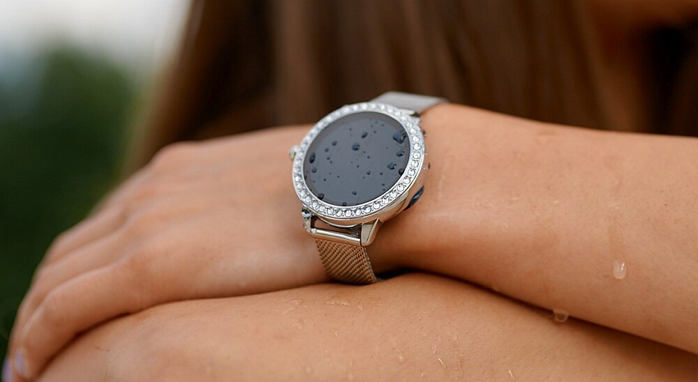 Smartwatch GARETT Women Victoria    ekran bateria pasek wykonanie odporność funkcje monitoring pomiar aplikacja łączność odbieranie dzwonienie 