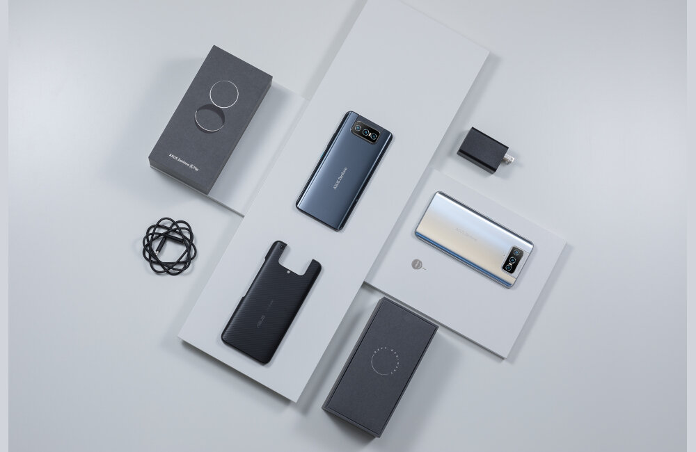SMARTFON ASUS ZENFONE 8 FLIP 5G 8+256GB SREBRNY zestaw