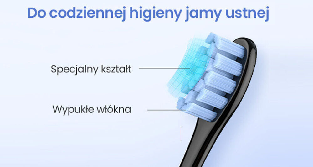 Końcówka szczoteczki OCLEAN PW07 (2 szt.) (Delikatne dla dziąseł) do codziennej higieny jamy ustnej spejalny kształt wypukłe włókna