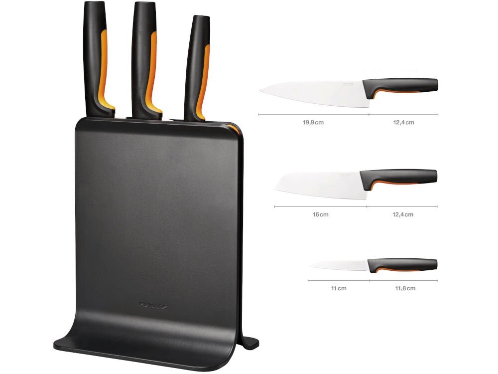 Zestaw noży FISKARS Functional Form 1057555 (3 elementy) nóż szefa kuchni nóż typu Santoku nóż do obierania dokumentacja
