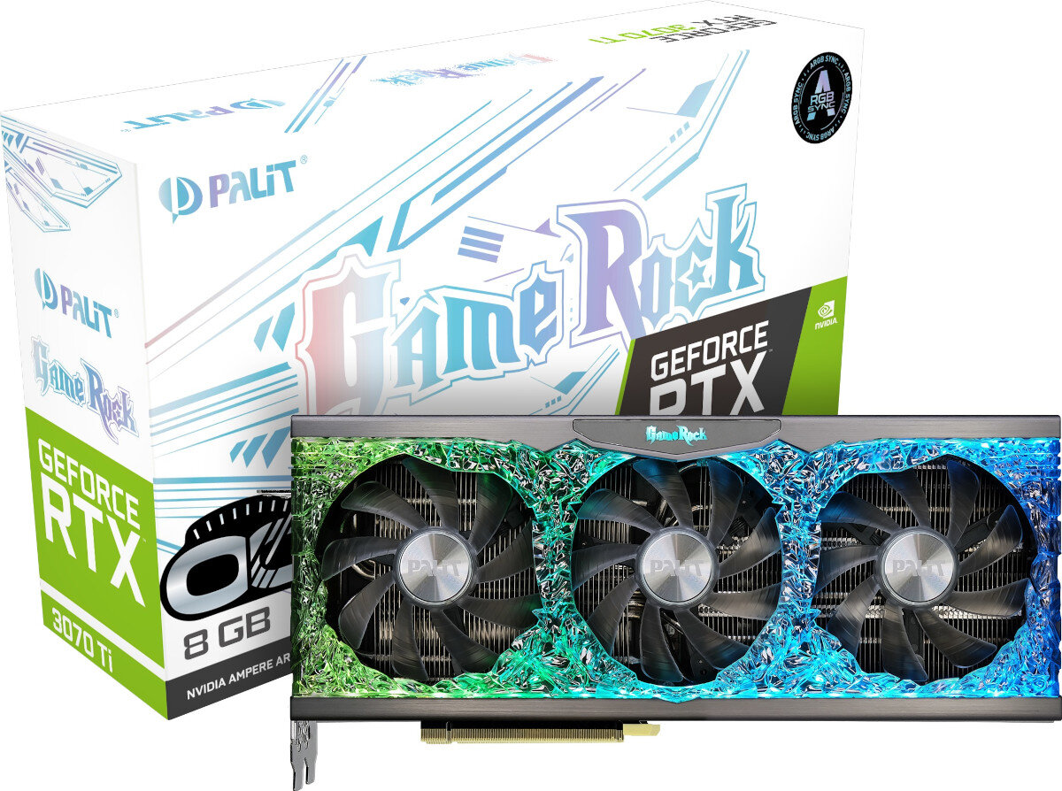 Karta graficzna PALIT GeForce RTX 3070 Ti GameRock OC 8GB GDDR6 zawartosc opakowania