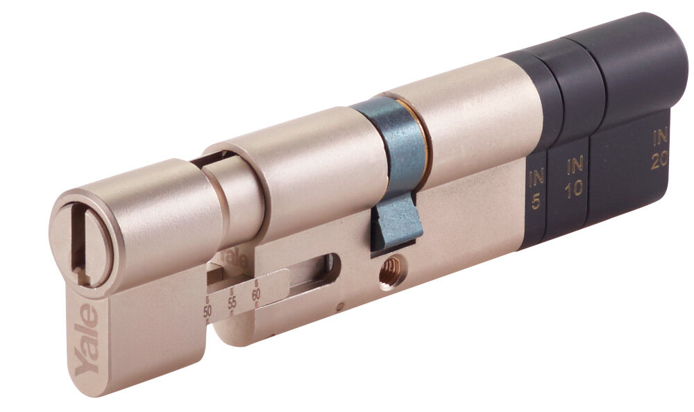 Regulowana wkładka YALE Linus 05 501000 SN bezpieczeństwo bezkluczykowa regulowana współpracuje z zamkiem Linus Smart Lock YALE zaprojektowana aby dopasować sie do drzwi