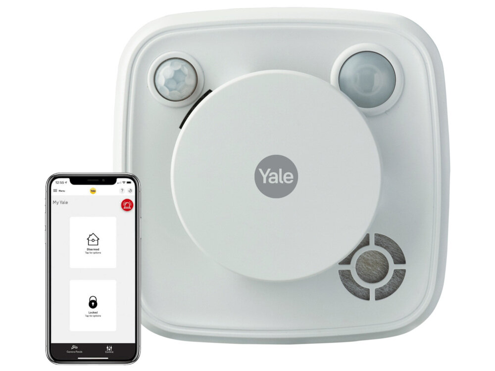 Czujnik ruchu, dymu i temperatury YALE Sync AC-PSD detekcja ruchu zasięg do 200 metrów powiadomienie na telefon aplikacja mobilna na system iOS Android