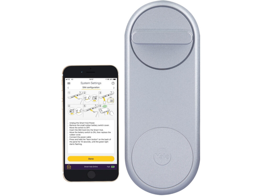 Zamek YALE Linus Smart Lock 05 101200 SI mostek Yale Connect Wi-Fi Bridge funkcja połączenia z domową siecią Wi-Fi dwuetapowa weryfikacja konto w aplikacji Tale Access jest chronione uwierzytelnienie dwuetapowe użytkownicy muszą zweryfikować swoją tożsamość